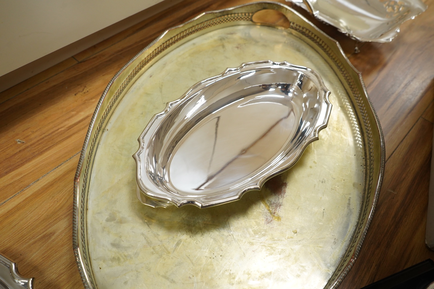 A collection of silver plated ware